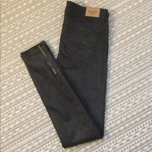 Abercrombie Faux Suede Ankle Zip Skinny